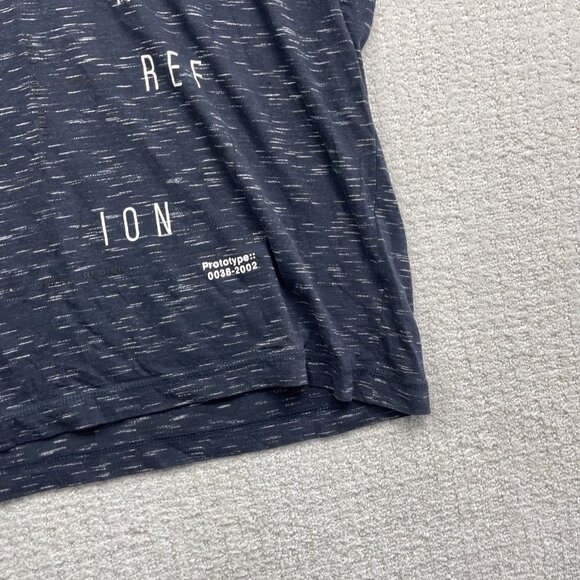 Projek Raw Pocket Tee Logo AOP Shirt Y2K Soft V-neck Men Sz L Navy Blue - Picture 5 of 15